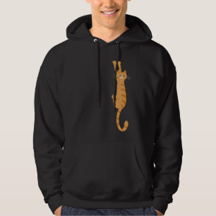 Oranje Tabby Kat Hangend   Grappige Gestreepte Kat Hoodie