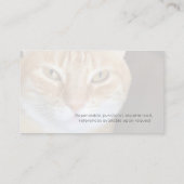 Oranje tabby kat huisdier sitter visitekaartje (Achterkant)