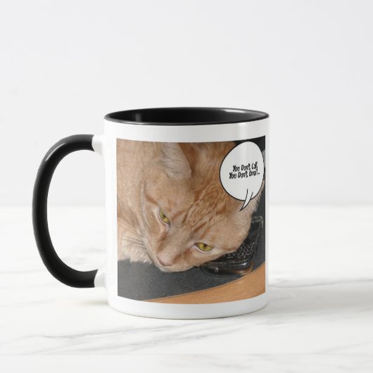 Oranje Tabby Kat Humor Mok (Links)