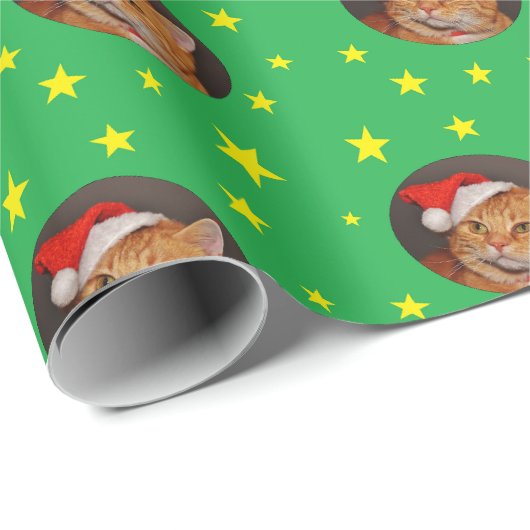 Oranje Tabby Kat Kerst Cadeaupapier (Rol Hoek)