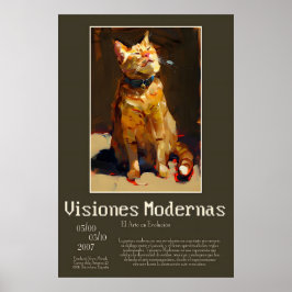Oranje Tabby Kat Kunstprint Expressionistische Die Poster