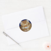 Oranje Tabby Kat Lach Sticker (Envelop)