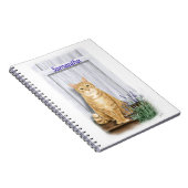 Oranje Tabby Kat met Lavendel Notitieboek (Rechterzijde)