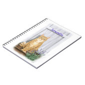 Oranje Tabby Kat met Lavendel Notitieboek (Linkerzijde)