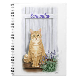 Oranje Tabby Kat met Lavendel Notitieboek