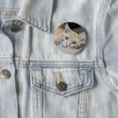 Oranje Tabby Kat Schattig  Ronde Button 5,7 Cm (In situ)