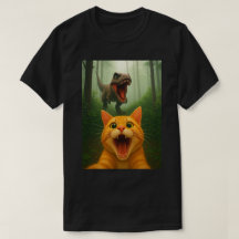 Oranje Tabby Kat Selfie met Dinosaurus – Grappige 