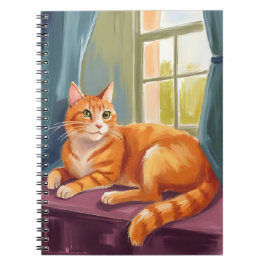 Oranje Tabby Kat Watercolor Huisdier Notitieboek