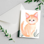 Oranje Tabby Kat Watercolor Kitten Briefkaart