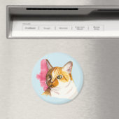 Oranje Tabby Kat Waterverf Schilderen Magneet (Insitu (Vaatwasser))