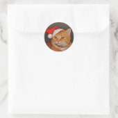 Oranje Tabby Kerstman Kat Envelope Zegels Stickers (Tas)