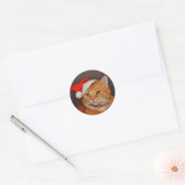 Oranje Tabby Kerstman Kat Envelope Zegels Stickers (Envelop)
