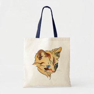 Oranje Tabby Kitten met blauwe ogen Tote Bag