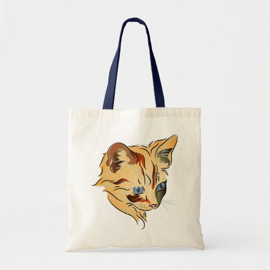 Oranje Tabby Kitten met blauwe ogen Tote Bag (Voorkant)