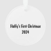 Oranje Tabby Kitten met Santa Hat Glas in lood Ornament (achterkant)