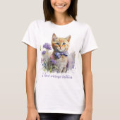 Oranje Tabby Kitten met Waterverf van Stropdas met T-shirt (Voorkant)
