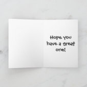 Oranje Tabby Kitten op blauwe verjaardag Kaart (Binnen)