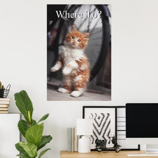 Oranje Tabby Kitten Poster (Thuiskantoor)
