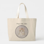 Oranje Tabby Kitten Schilderen Schattigee Originel Grote Tote Bag (Achterkant)