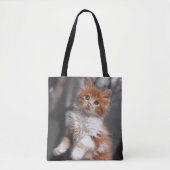 Oranje Tabby Kitten Tote Bag (Voorkant)
