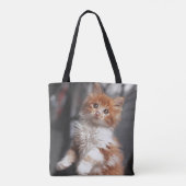 Oranje Tabby Kitten Tote Bag (Achterkant)