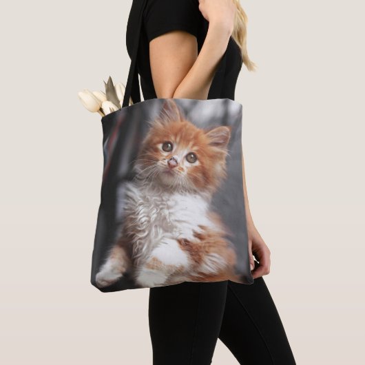 Oranje Tabby Kitten Tote Bag (Dichtbij)