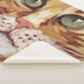 Oranje Tabby Painting Detail Sherpa Blanket Sherpa Deken (3/4)