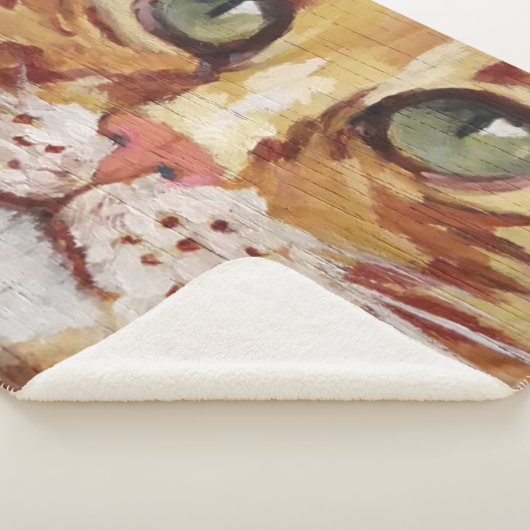 Oranje Tabby Painting Detail Sherpa Blanket Sherpa Deken (3/4)