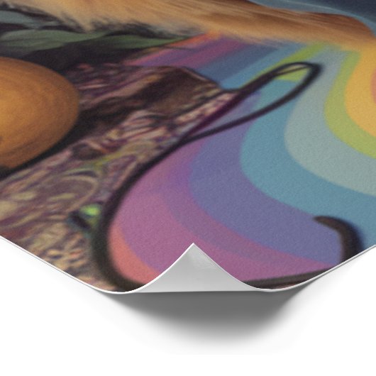 Oranje Tabby Rocker Poster (Hoek)