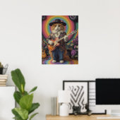 Oranje Tabby Rocker Poster (Thuiskantoor)