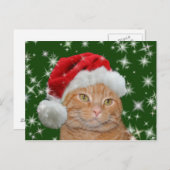 Oranje tabby Santa Feestdagenkaart (Voorkant / Achterkant)