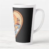 Oranje Tabby Surfkat Latte Mok (Rechts)