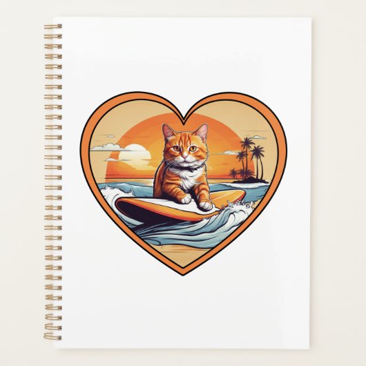 Oranje Tabby Surfkat Planner (Voorkant)