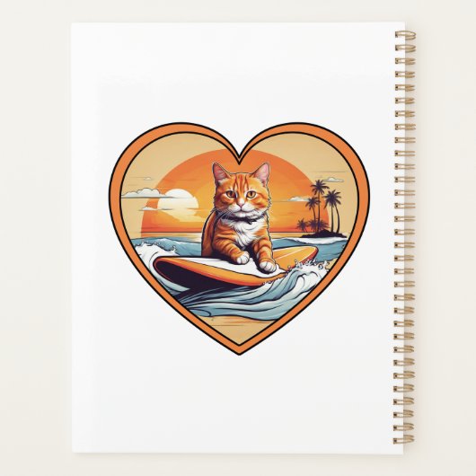 Oranje Tabby Surfkat Planner (Achterkant)