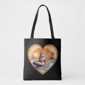 Oranje Tabby Surfkat Tote Bag (Voorkant)