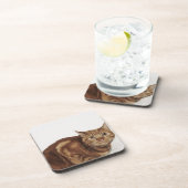 Oranje Tabbykat Drankjes Onderzetter (Rechterzijde)