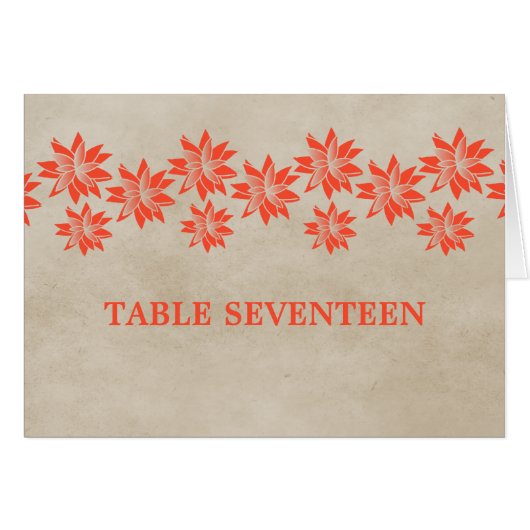 Oranje  tabelnummer Kaart (Voorkant Horizontaal)