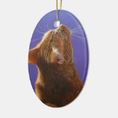 Oranje tablet Cat Angel Light #2 Keramisch Ornament (Links)