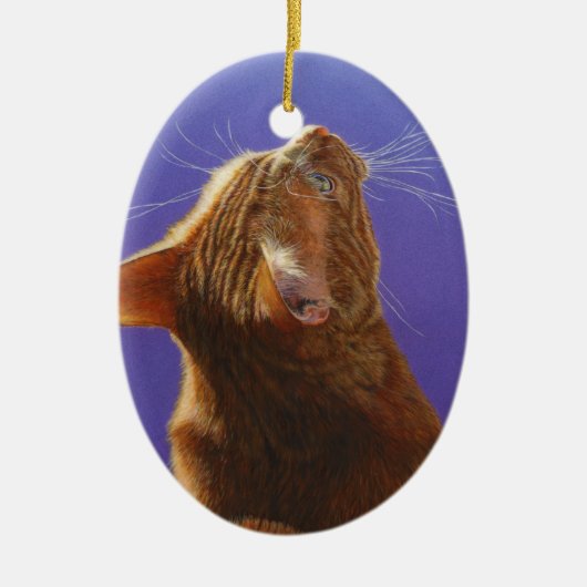 Oranje tablet Cat Angel Light #2 Keramisch Ornament (Voorkant)