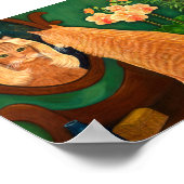 Oranje tablet Cat en Mirror Poster (Hoek)