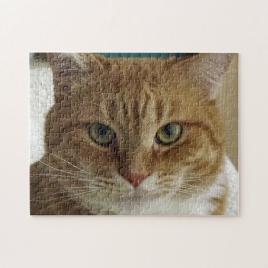 Oranje tablet Cat Jigzaag Puzzle Legpuzzel (Horizontaal)