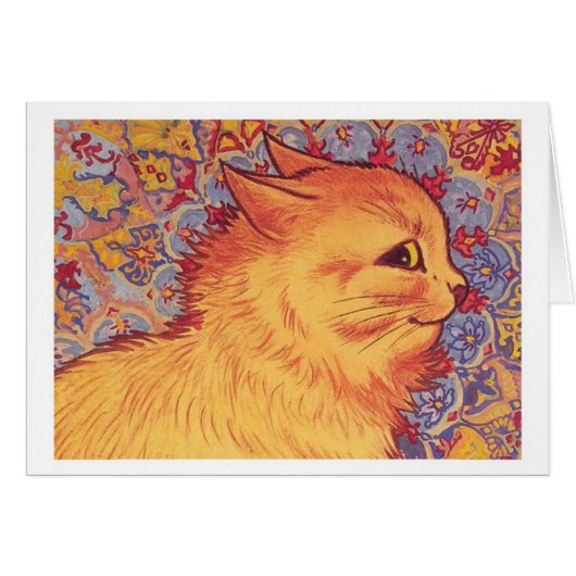 Oranje tablet Cat Louis Wain Note Kaart (Voorkant Horizontaal)