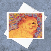 Oranje tablet Cat Louis Wain Note Kaart