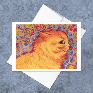 Oranje tablet Cat Louis Wain Note Kaart