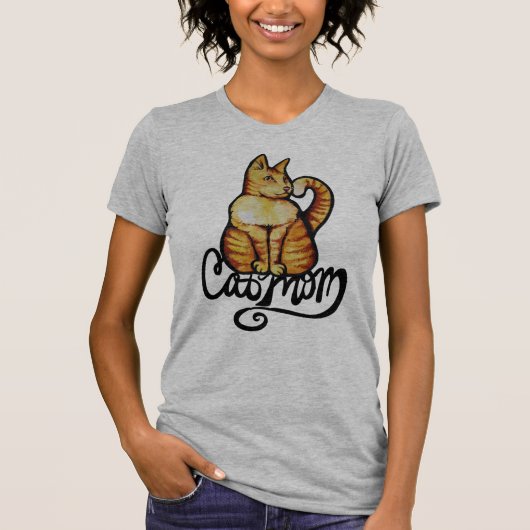 Oranje tablet Cat mam Kitty Cat Artwork T-shirt (Voorkant)