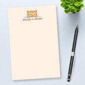 Oranje tablet Cat Peeking boven douanenaam Post-it® Notes