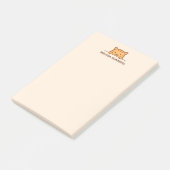Oranje tablet Cat Peeking boven douanenaam Post-it® Notes (Schuin)