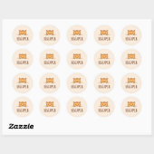 Oranje tablet Cat Peeking boven douanenaam Ronde Sticker (Vel)