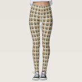 Oranje tablet Cat Portrait Leggings (Voorkant)
