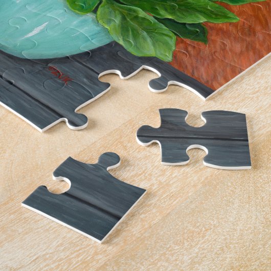 Oranje tablet en dragonfly legpuzzel (Zijkant)